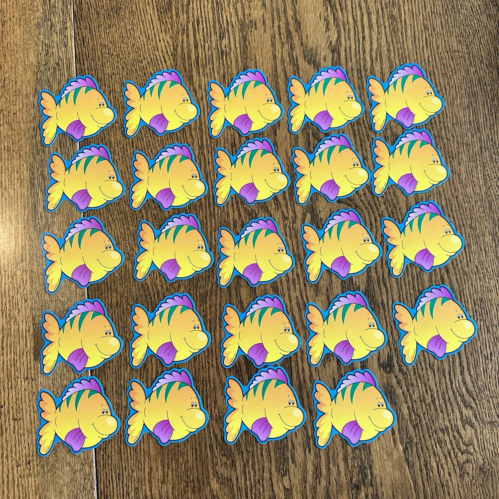 Vtg Carson Dellosa 90s Y2K Smiling Fish MINI Diecut Cutout Set 24 Ocean Dopamine
