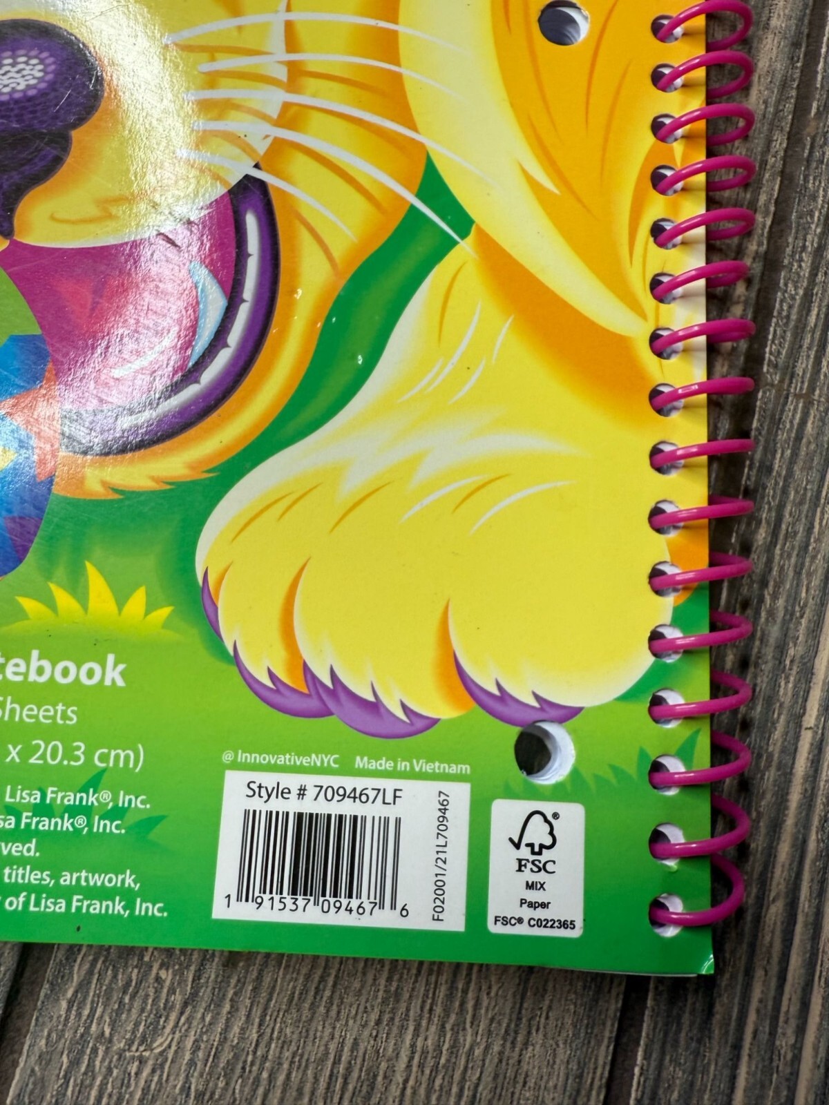 Lisa Frank 2021 Puppy Spiral Notebook 1 Subject 80 Sheets 10.5×8 Inches Wide Rul