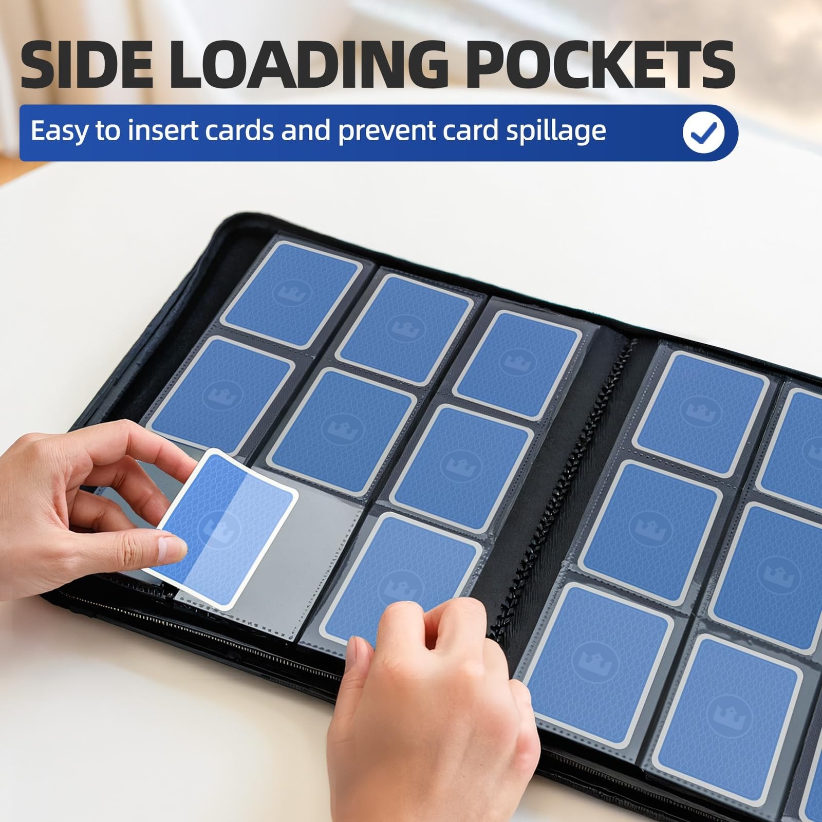 Card Binder Zippered 540 Capacity, 9-Pocket Dual Side Album in PU Leather, fo…