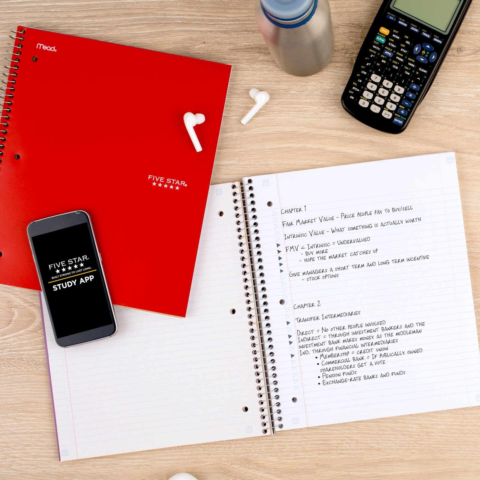 Five Star 5 Subject Notebook Red Lasts All Year 200 College Ruled Pages