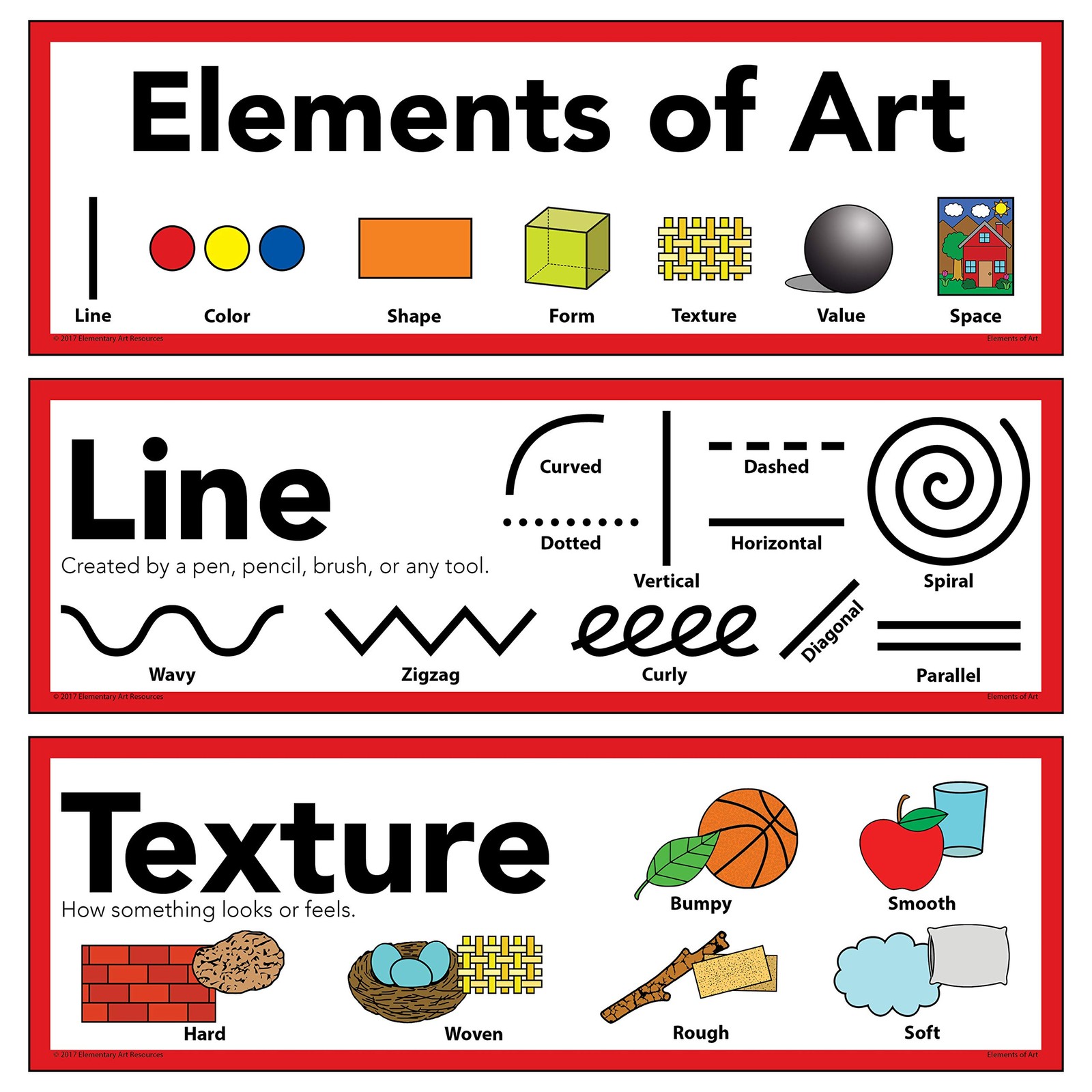 Elements of Art & Principles Design Poster 5 x 16 inches, Multicolor