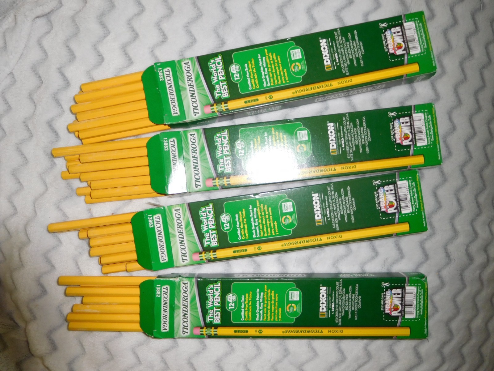 4 Boxes of Packs of 12 Ticonderoga Wood Pencils ~ #2 HB Soft Yellow 13882