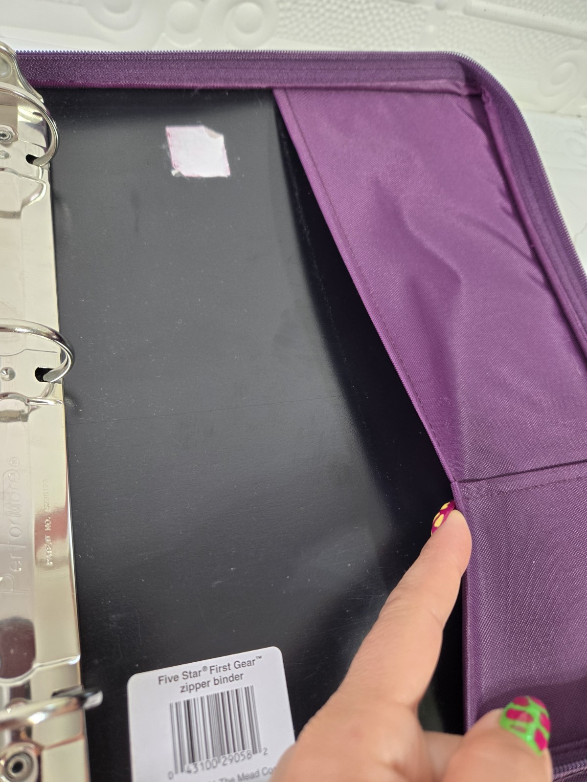 VTG 1991 Mead Five Star Purple Zippered 3 Ring Binder Notebook W/ PVC Sleeves