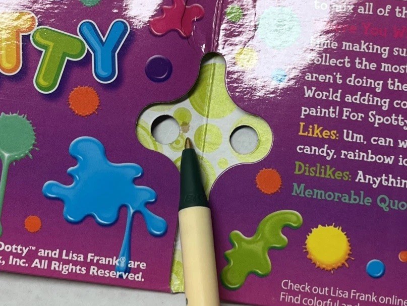 Lisa Frank Spotty & Dotty 3 Hole 2 Pocket Binder Folder Exc Cond 2014 Glittery