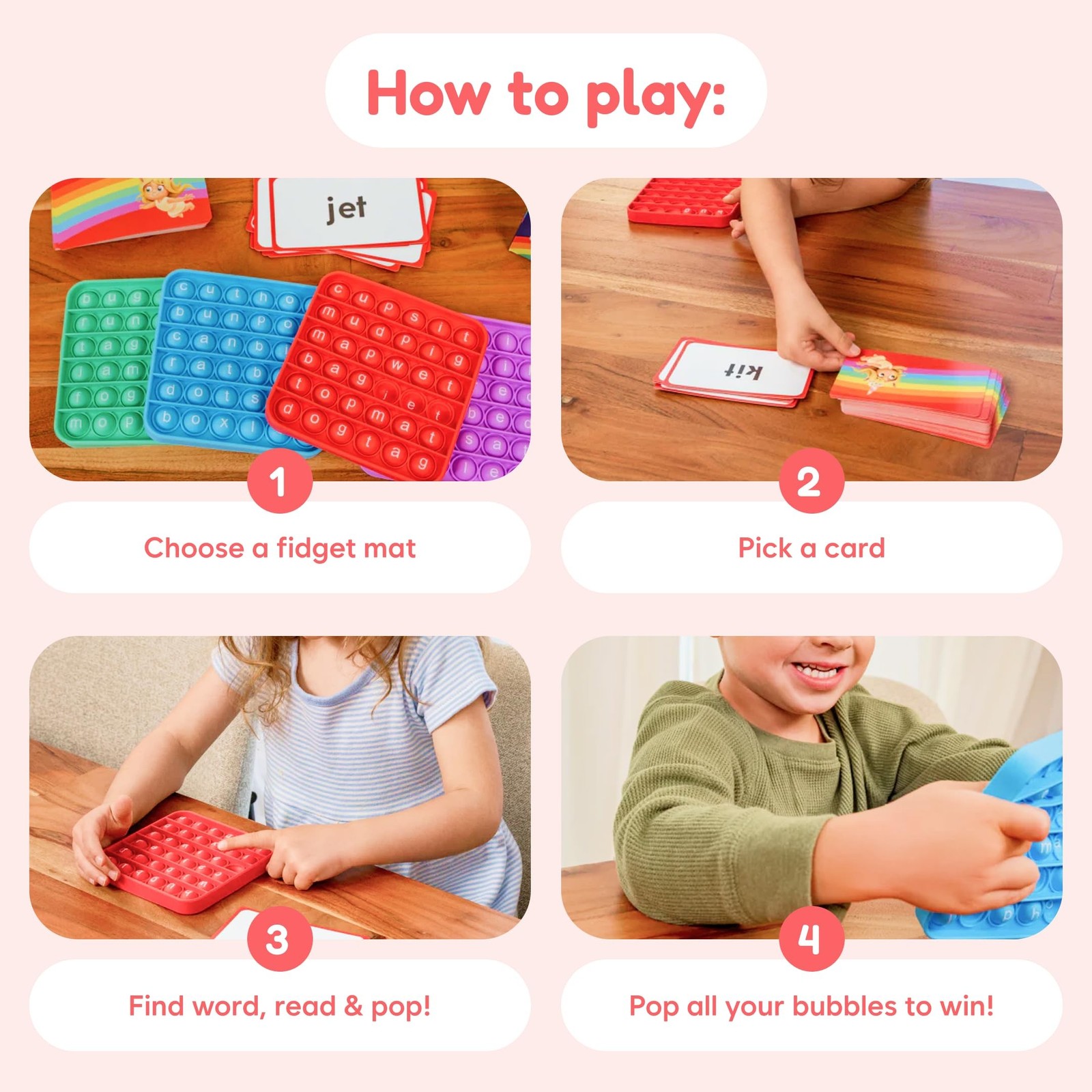 The Fidget Game Word Pop, CVC Word Games for Kids 4-6 – Learn to Read in Week…