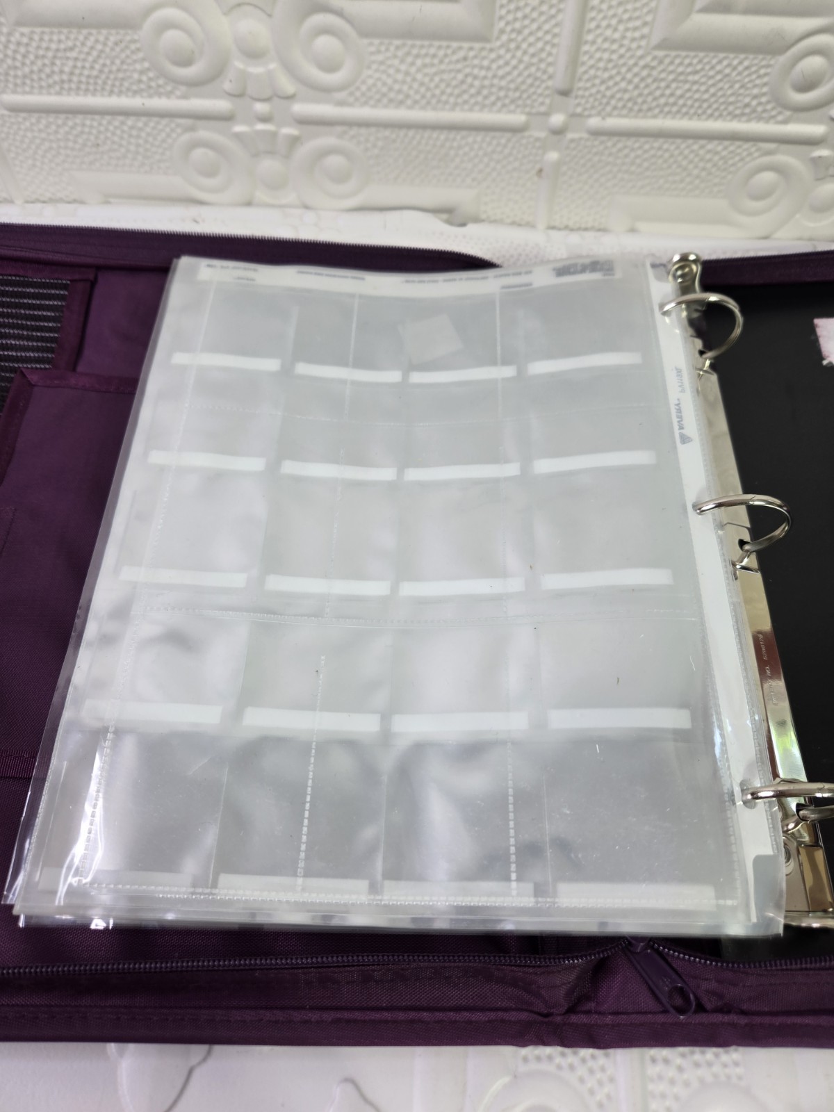 VTG 1991 Mead Five Star Purple Zippered 3 Ring Binder Notebook W/ PVC Sleeves