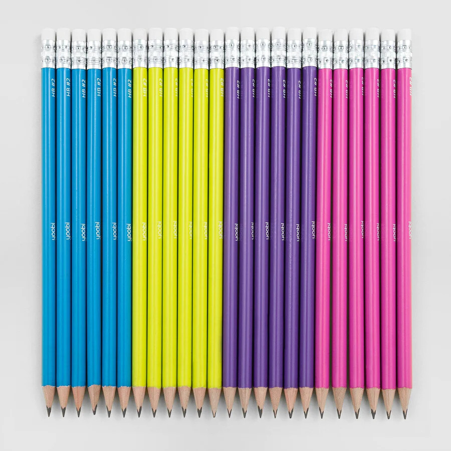 Yoobi Backpack Pencil Case Blue Abstract And 24 Pack No 2 Pencils Multicolor