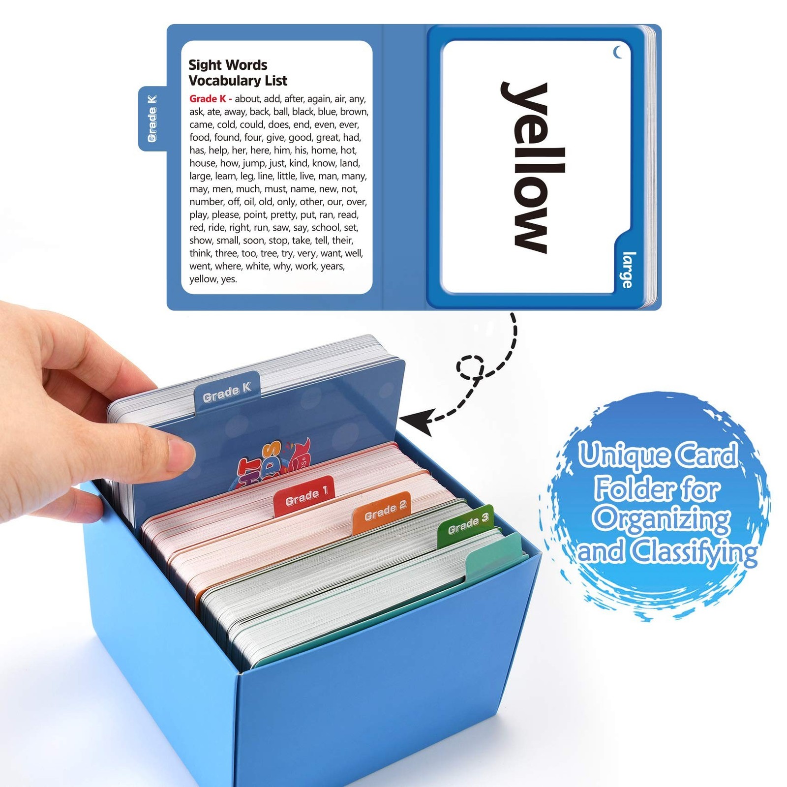 Torlam 520 Sight Words Flash Cards Kindergarten Homeschool Supplies with Card…