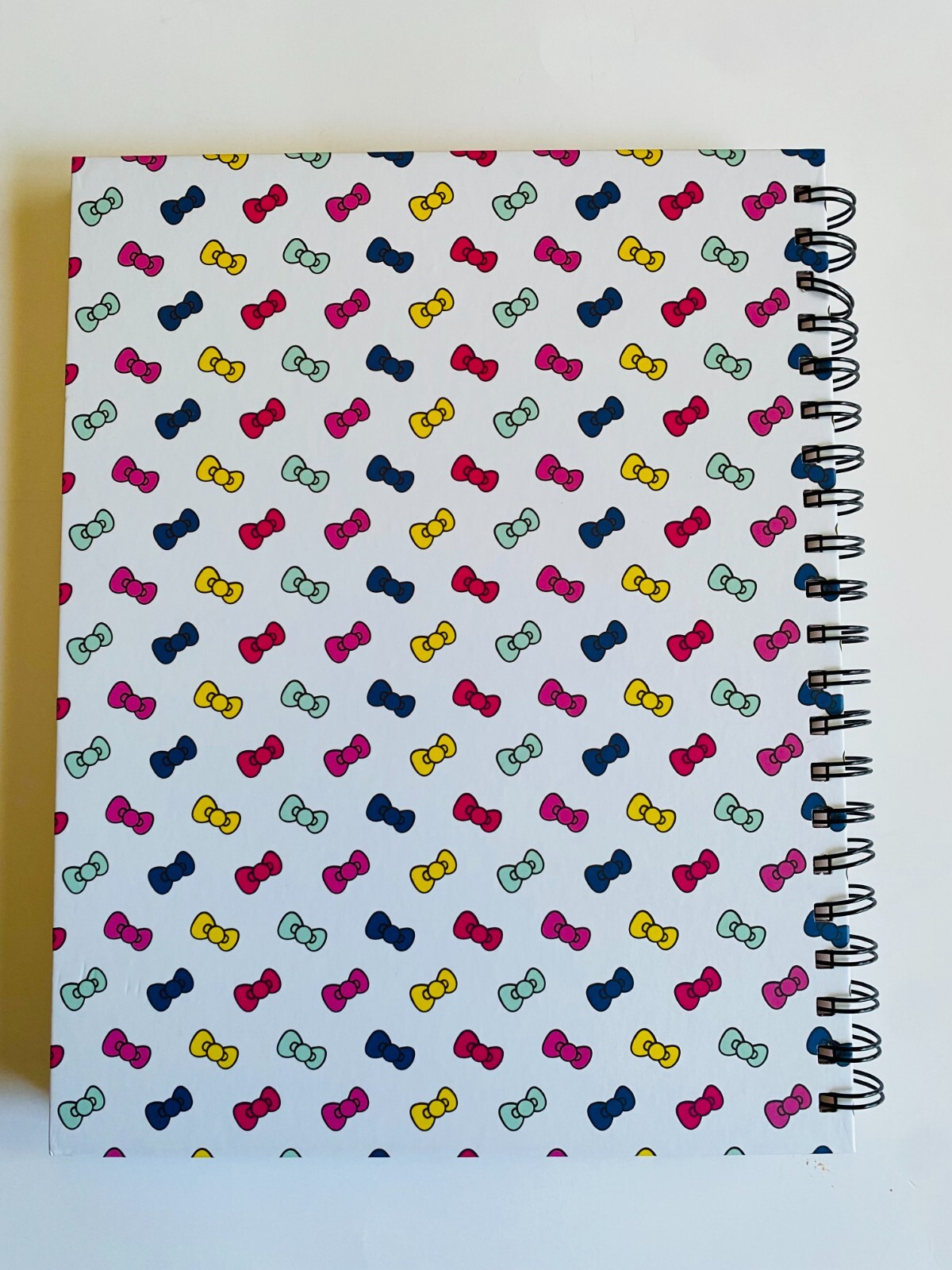 Hello Kitty Large Hardcover spiral bound lined ruled notebook bow colorful pink