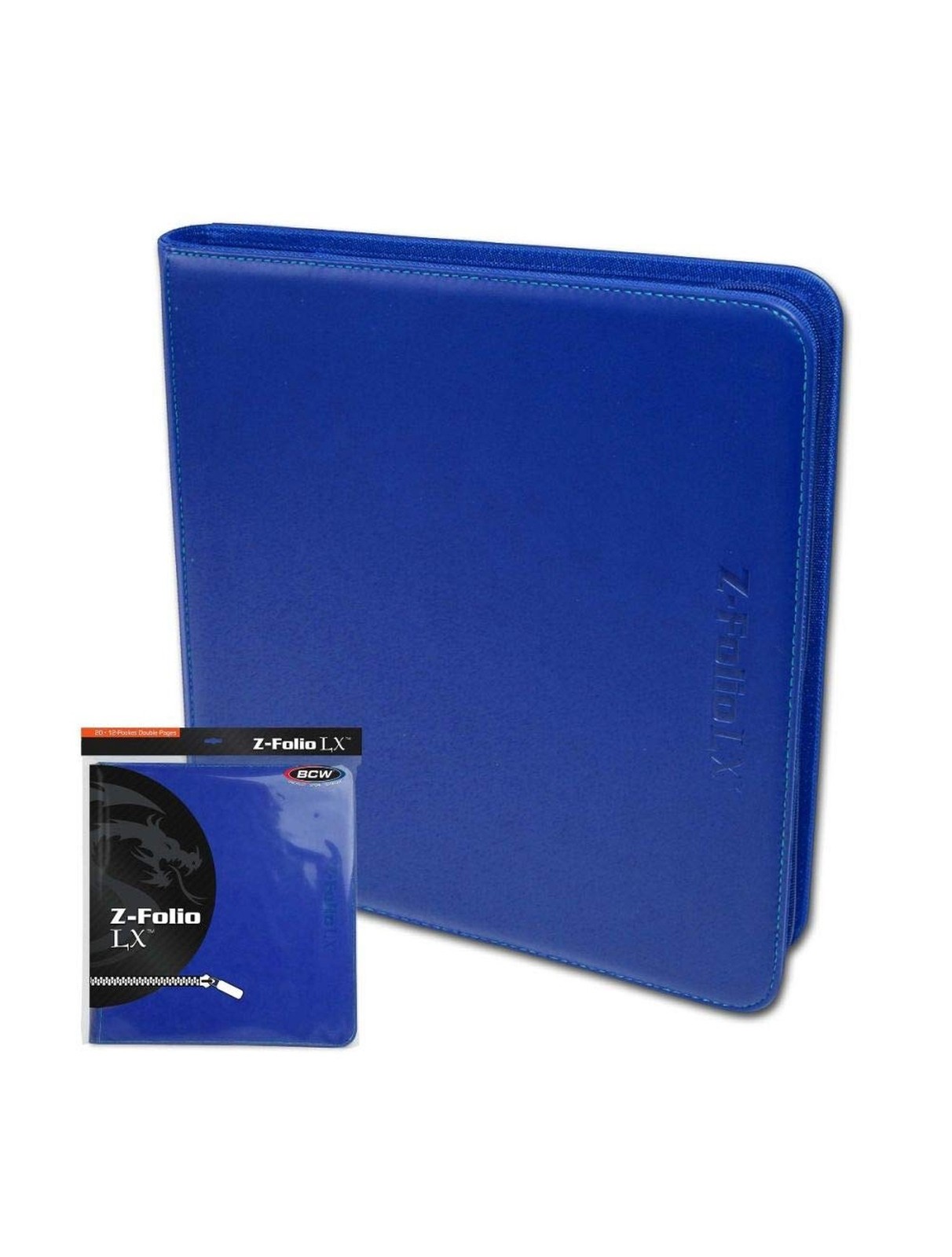 BCW Z-Folio LX Zipper Portfolio – Premium Blue Leatherette 12-Pocket Playset …
