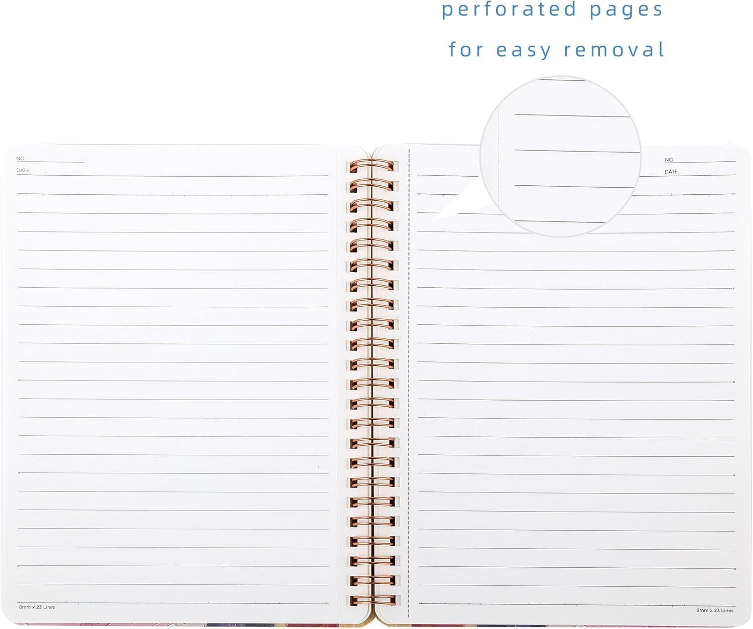 Spiral Notebook for Women 8.25 x 6.25in Hardcover 160 Lined Pages Large Pockets