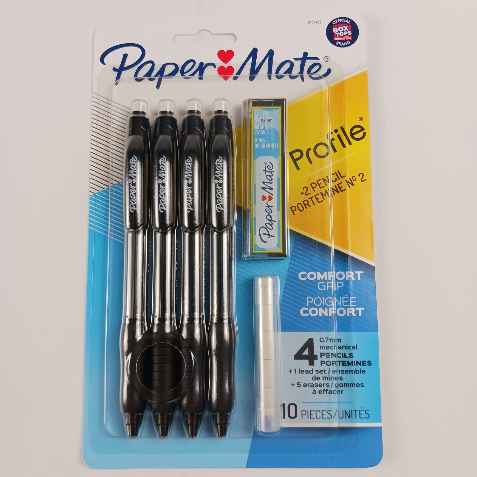 Paper Mate Profile #2 Mechanical Pencils Comfort Grip Refills 0.7mm Black 2 Sets