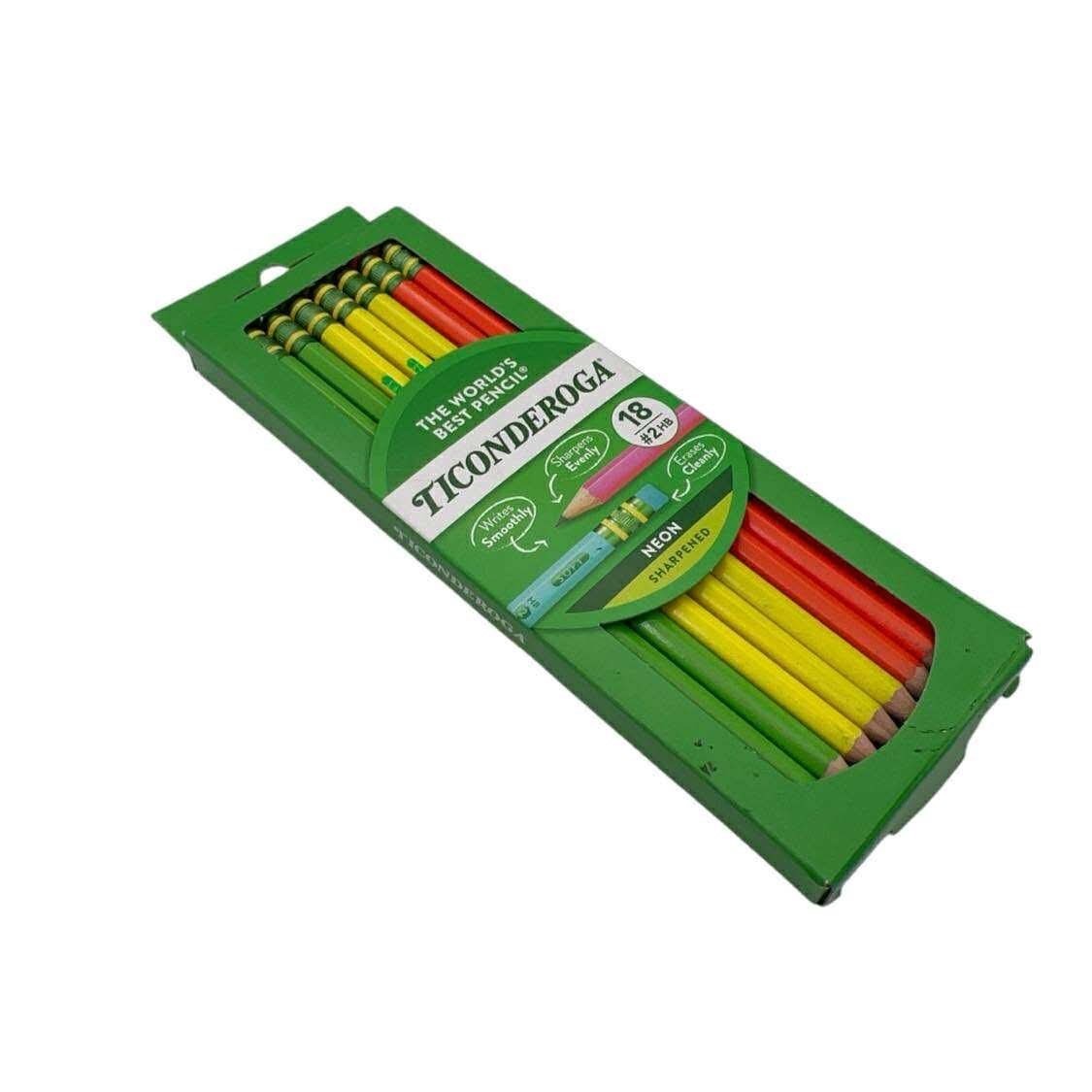 Ticonderoga Neon Sharpened Pencils, 18 Count, #2 HB – Bright Colors