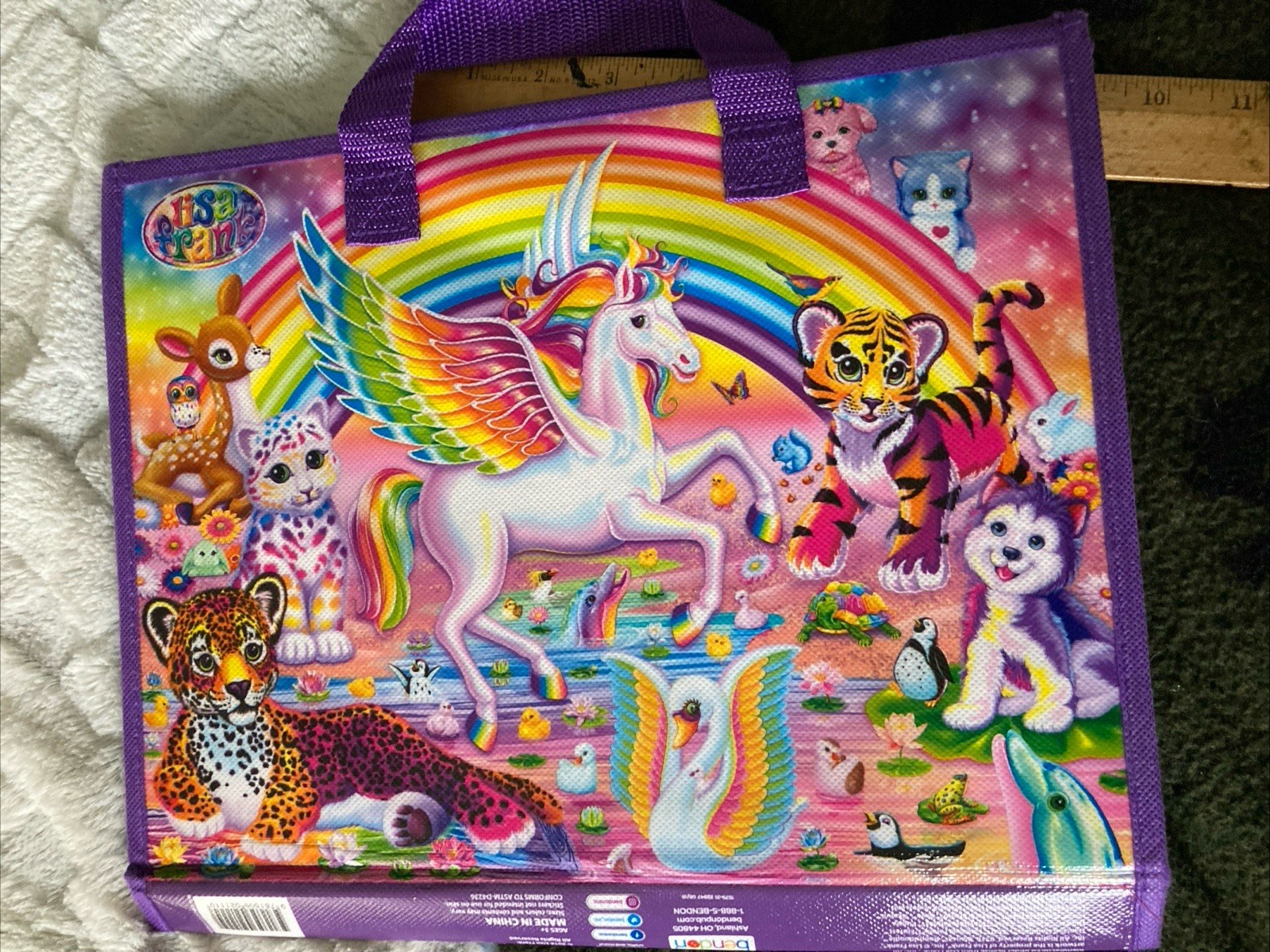 LISA FRANK Unicorn Trifold Portfolio School Binder Folder 10×13 & Partial Books