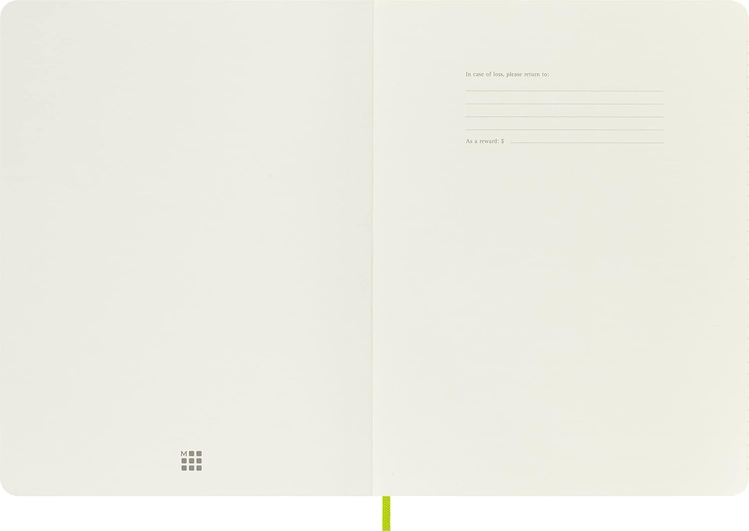 Moleskine Classic Notebook Soft Cover Xl 7.5 X 9.5 Ruled/Lined Lemon Green 192