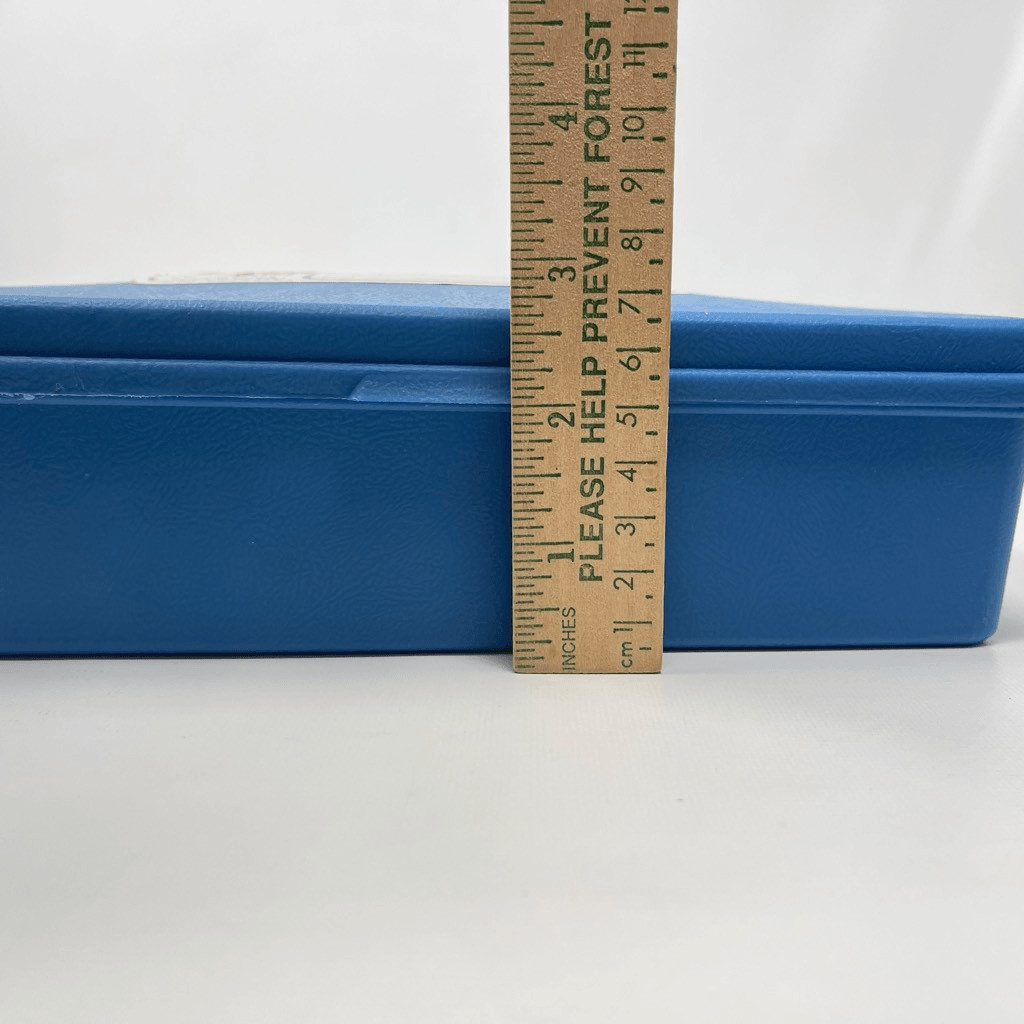 Vintage Sterling Plastics #268 School Box Blue Supplies USA Made 1985