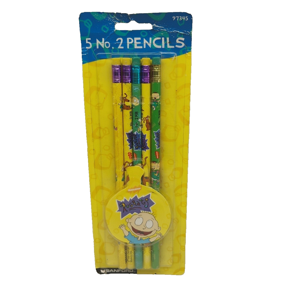 Vintage Made In USA Rugrats Nickelodeon Pencils 5 Pack Nostalgia New Sealed