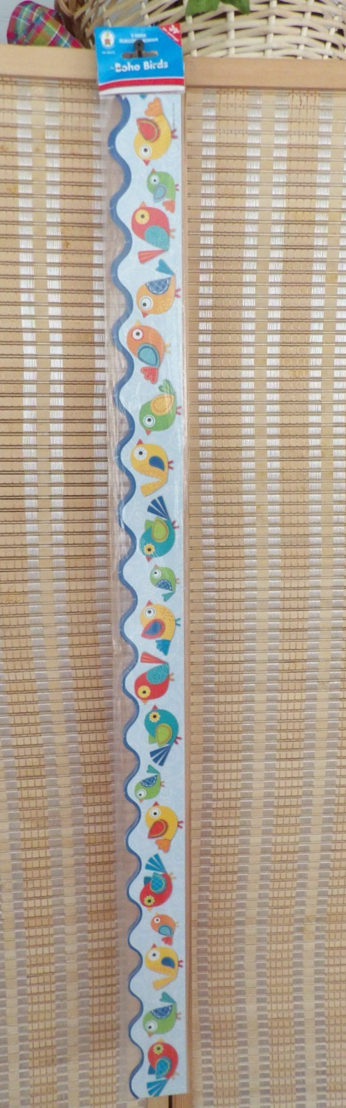 Carson Dellosa Boho Birds / Red 2-Sided Scalloped Border 39′ Bulletin Board Trim