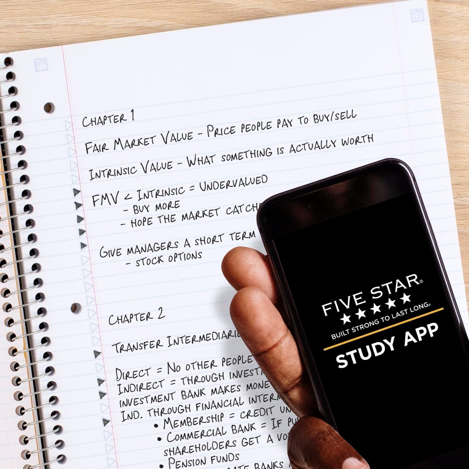 Spiral Notebook + Study App, 6 Pack, 5 Subject, Co