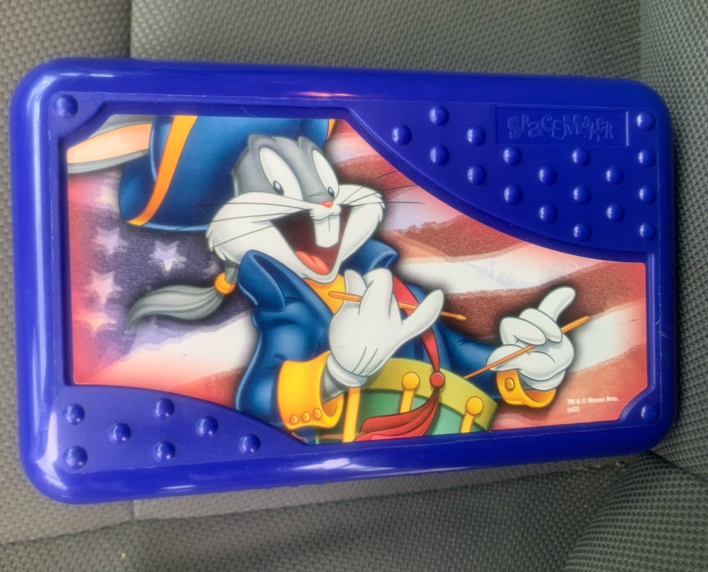 Vintage Looney Tunes Bugs Bunny Patriotic Pencil Box Spacemaker 2002 USA Made