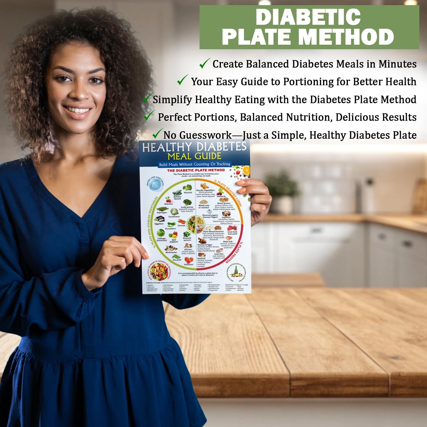 3 PCS Diabetes Food List & Meal Planner – Diabetic Food Chart, Laminated Type…