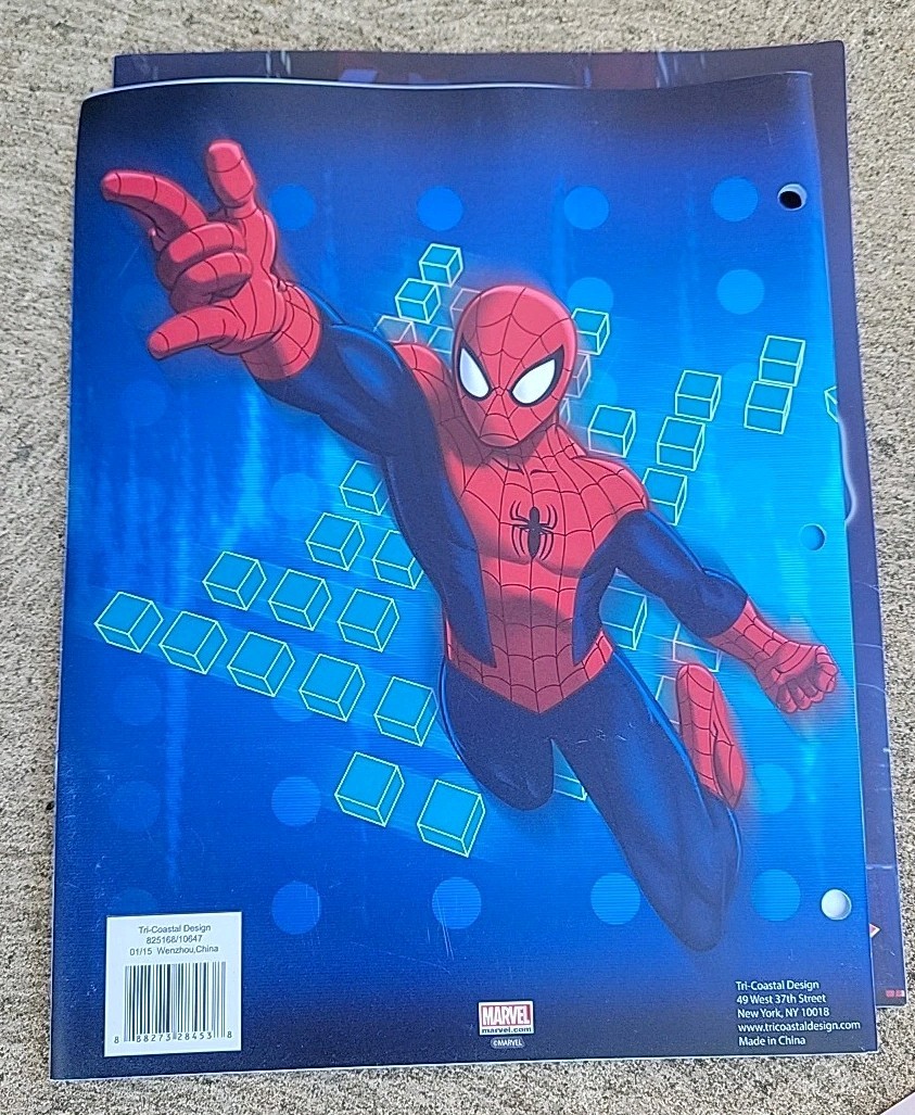 Spiderman Hulk Avengers School Folders Poly 2 Pocket Lot Of 6 Marvel Superheroes