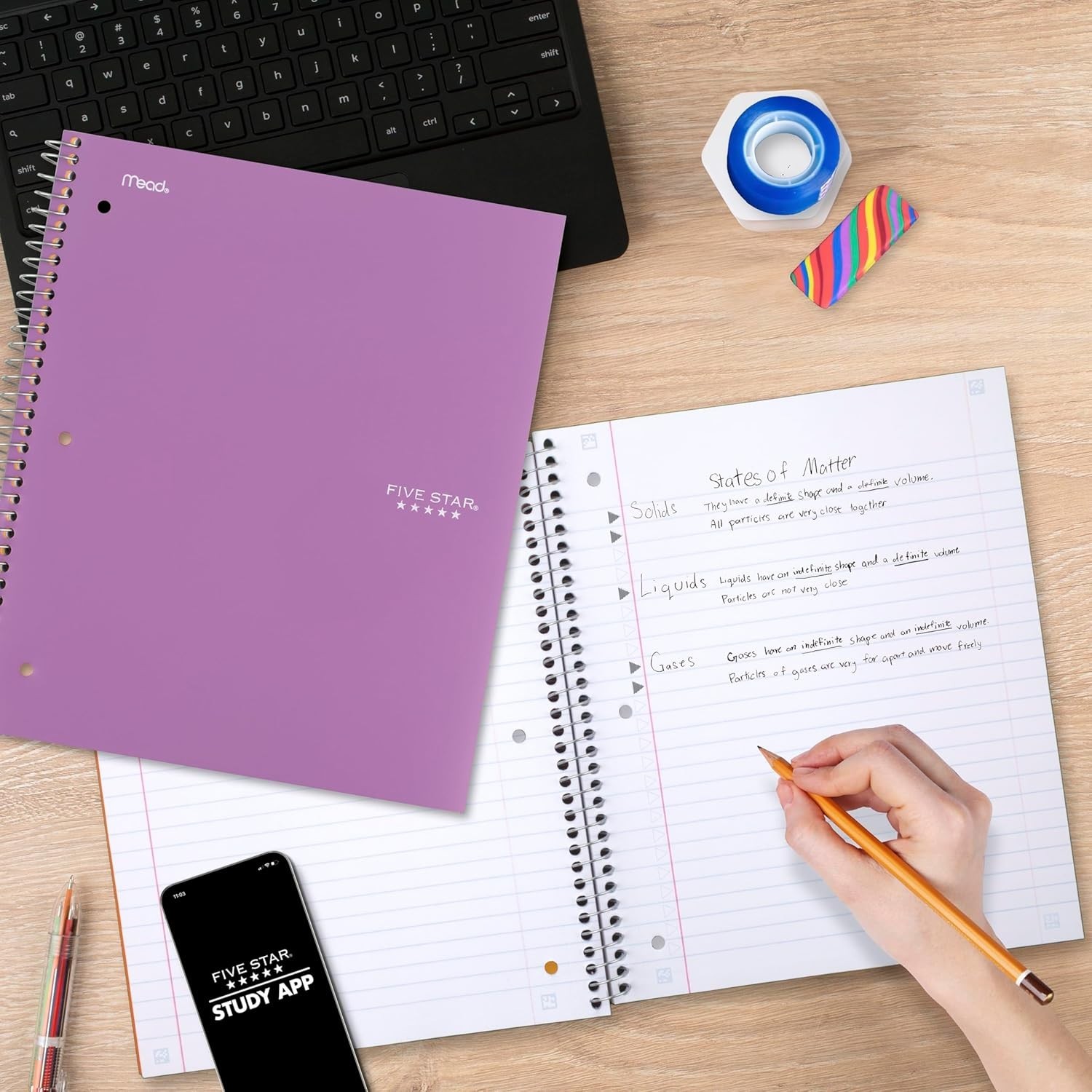 Amethyst Purple Spiral Notebook – 100 Wide Ruled Sheets, Water Resistant