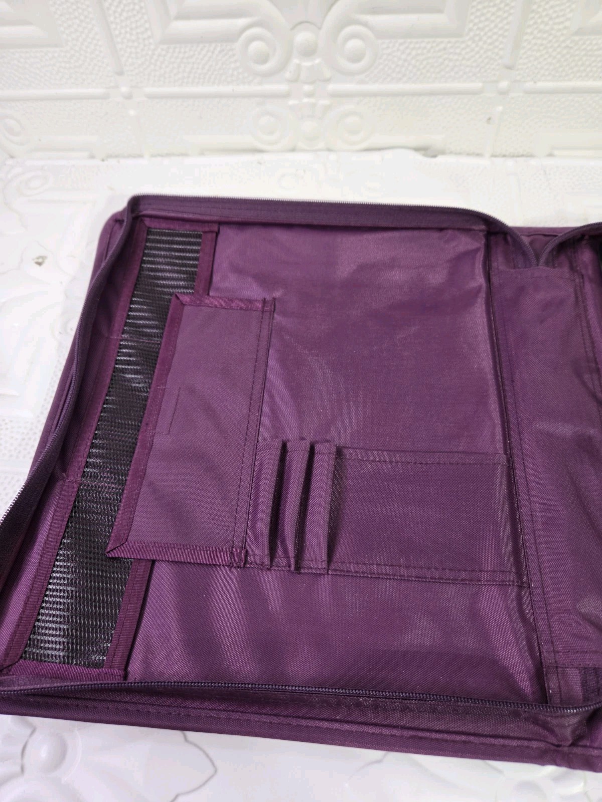 VTG 1991 Mead Five Star Purple Zippered 3 Ring Binder Notebook W/ PVC Sleeves