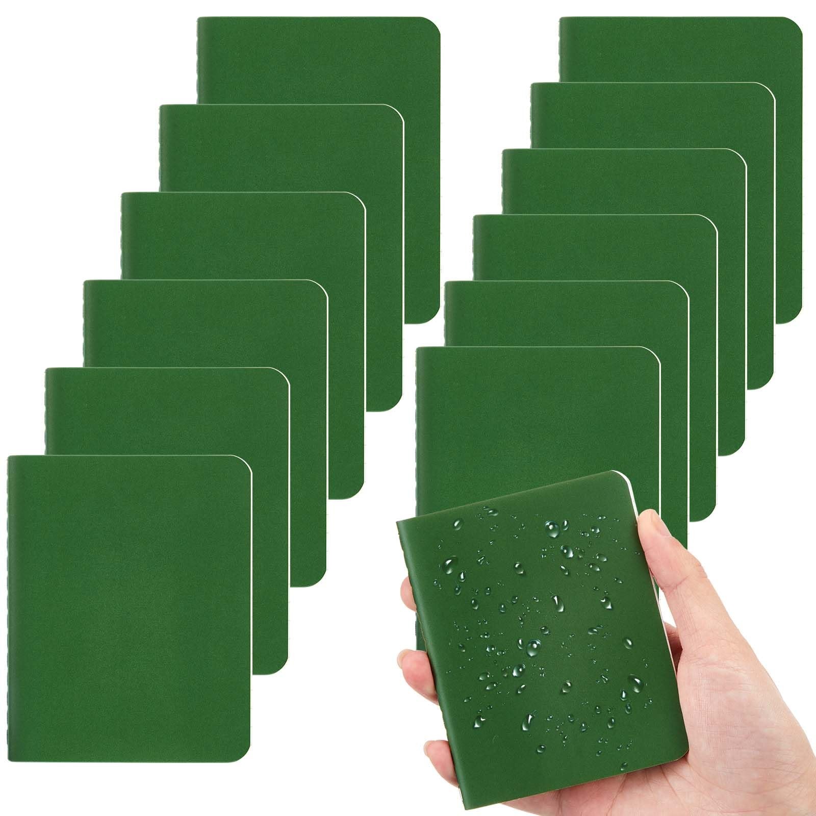 12 Pcs Waterproof Pocket Notebook 3.2″ x 4″ Field Notebook Green All Weather …