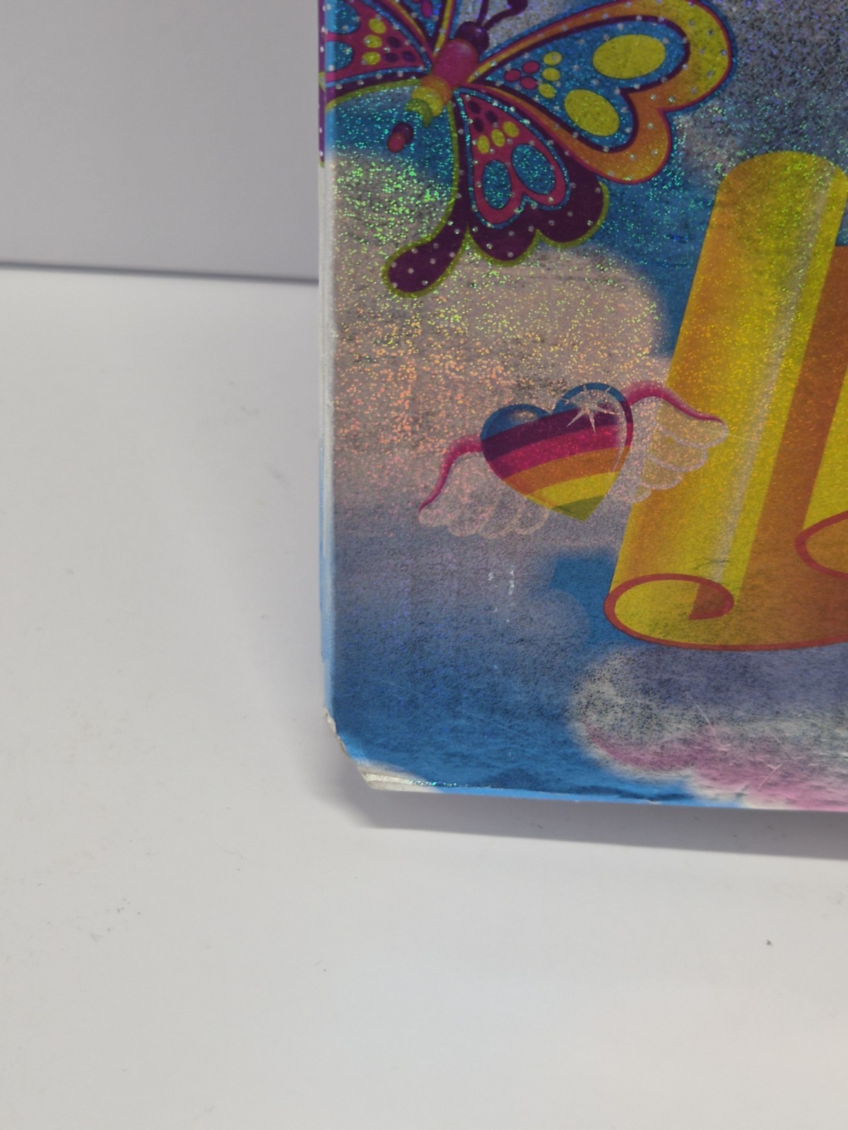 ​Vintage Lisa Frank 3-Ring Binder Holographic Angel Kitty Cat Rainbow 90s Y2K