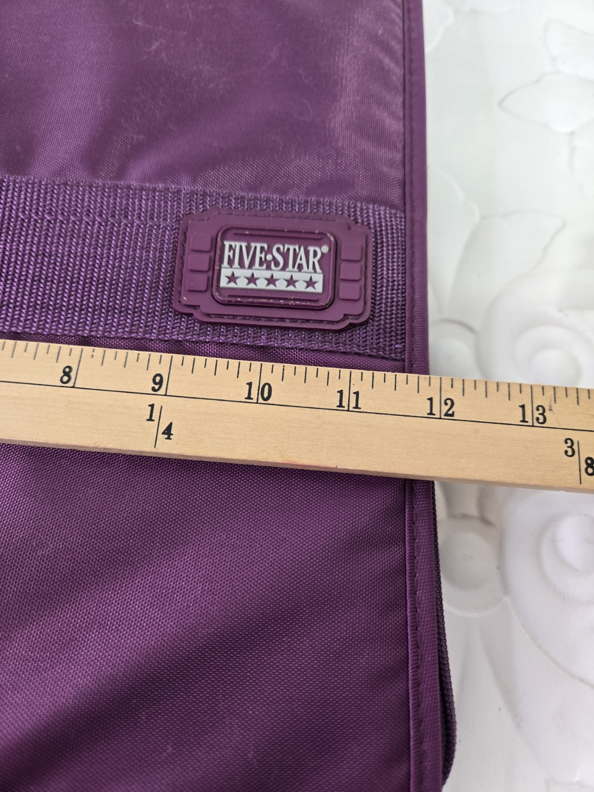 VTG 1991 Mead Five Star Purple Zippered 3 Ring Binder Notebook W/ PVC Sleeves