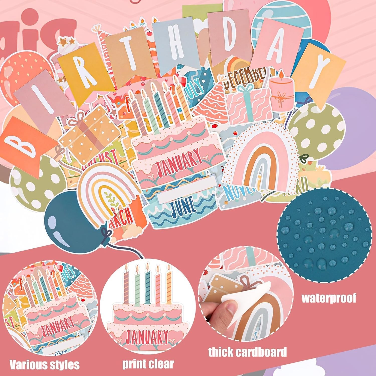 Birthday Cakes Bulletin Board Set, Carson Dellosa Classroom Decorations, 87