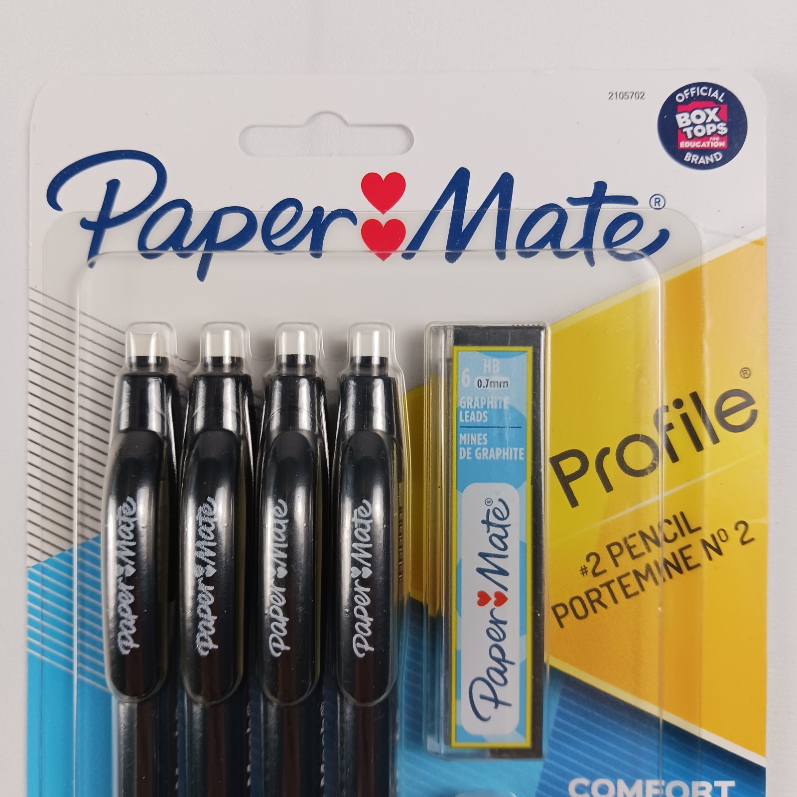 Paper Mate Profile #2 Mechanical Pencils Comfort Grip Refills 0.7mm Black 2 Sets