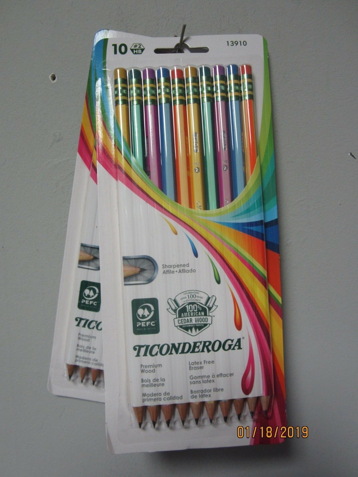 Ticonderoga 10-Pack Premium Wood Striped #2 Pencil LOT OF TWO (2)! TOTAL OF 20!