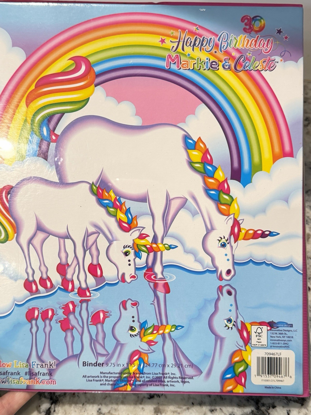 Lisa Frank 3 Ring Binder 30th Happy Birthday Markie Celeste Dolphins Folder 2021