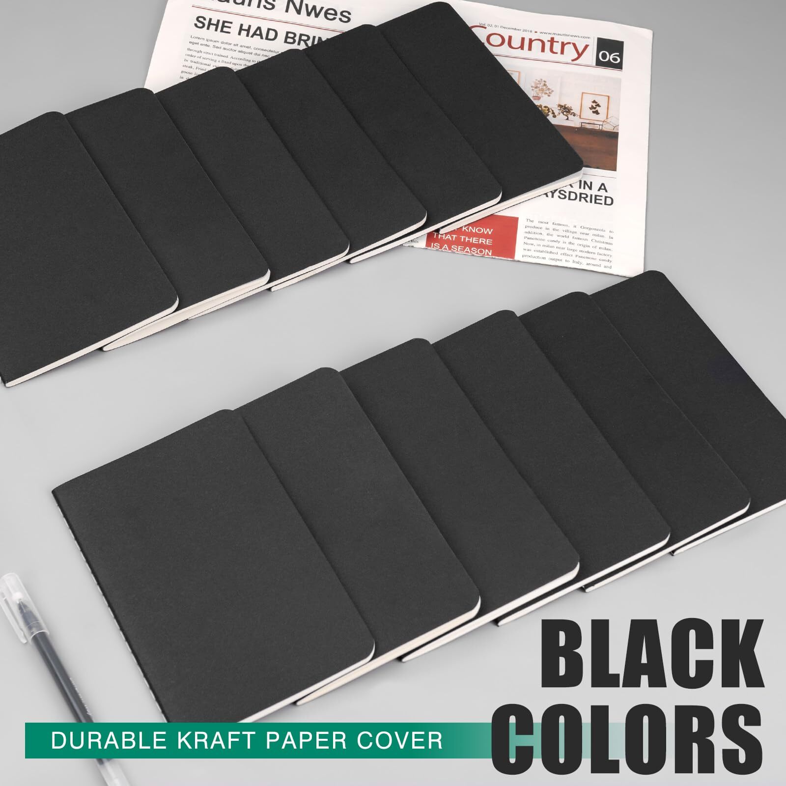 12 Pack Little Notebooks Pocket Size Notebooks 3.5 x 5.5 Softcover Mini