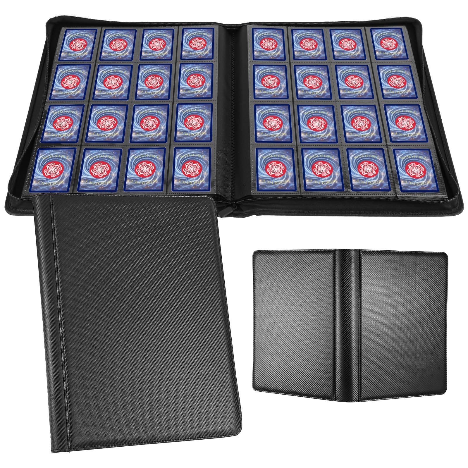Card Binder 1000 Pockets, Premium PU Cover 16 Pocket Trading Card Binder, Rin…