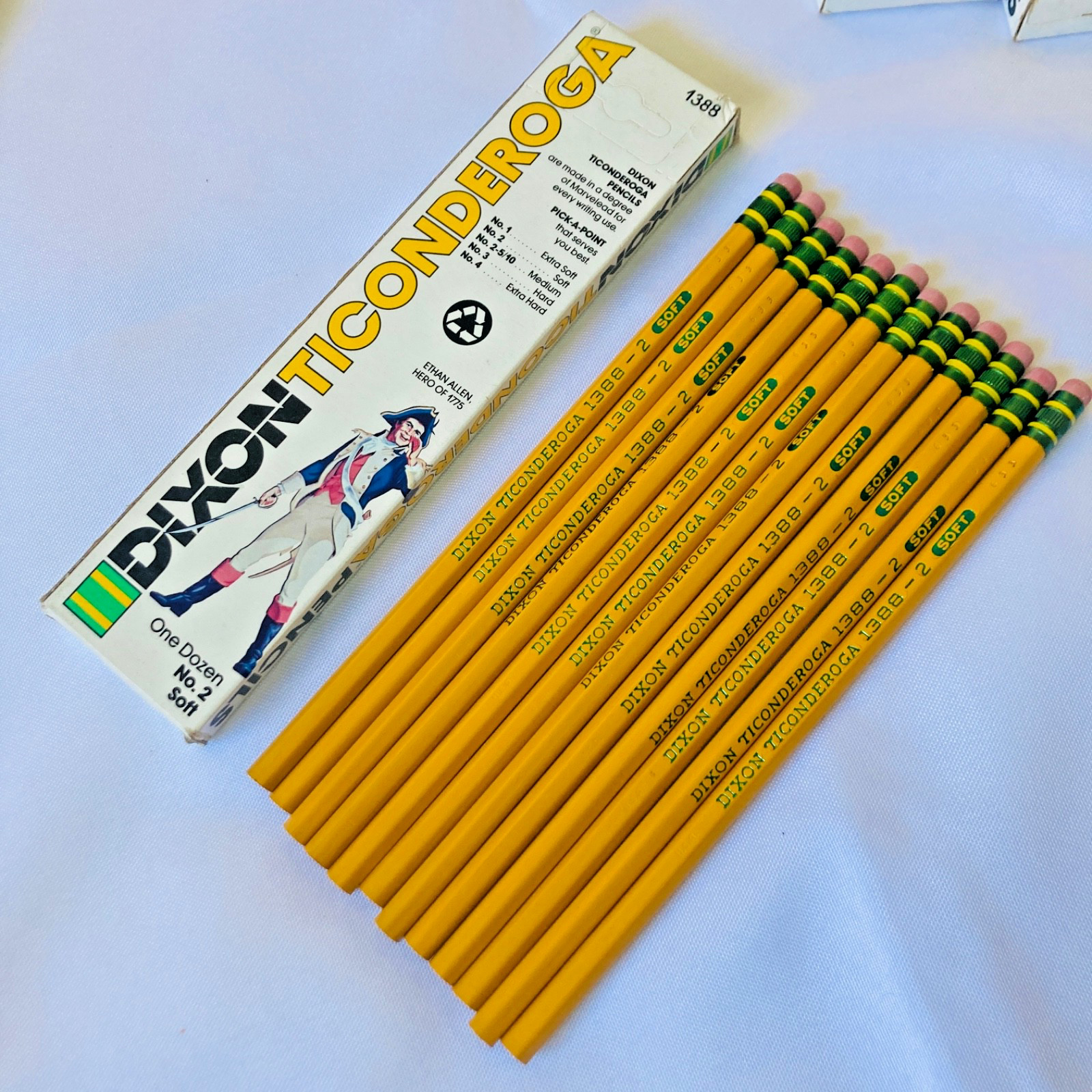 Vintage Dixon Ticonderoga 1388 No. 2 Soft Pencils Lot of 5 Pack 60 Total Pencil