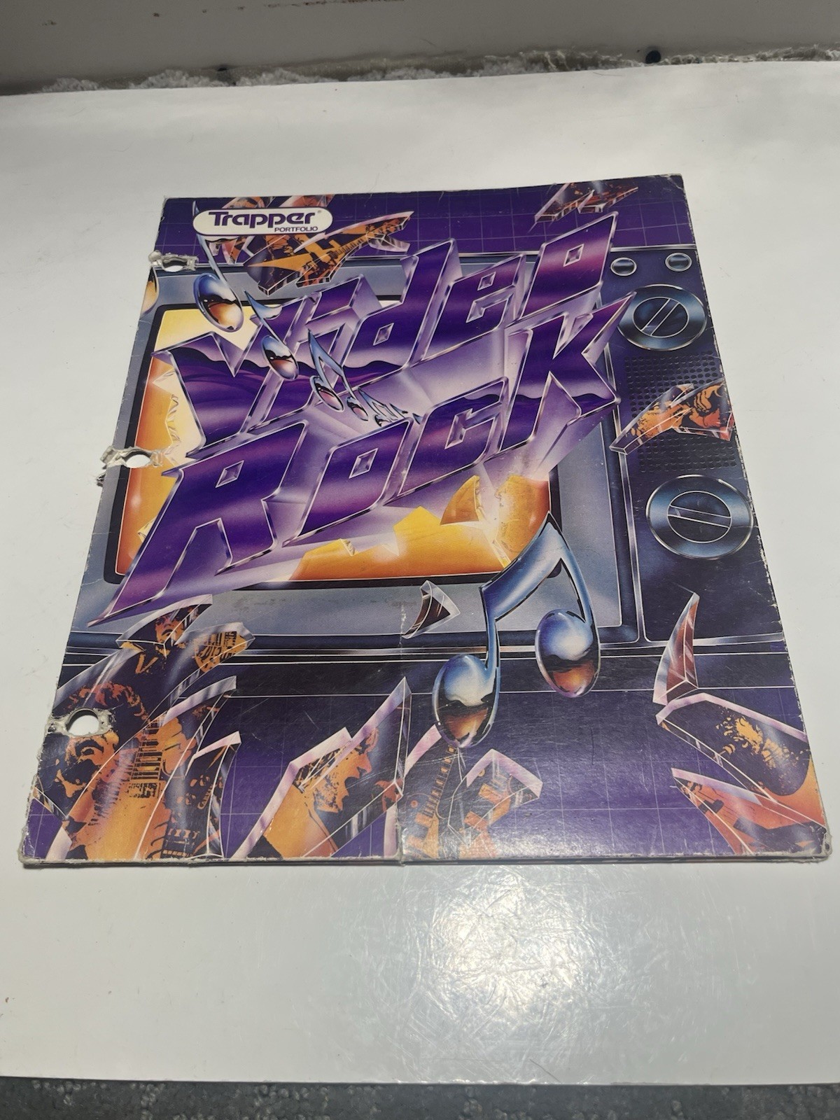 Vintage 1980s Trapper “Video Rock” Purple Folder Rare