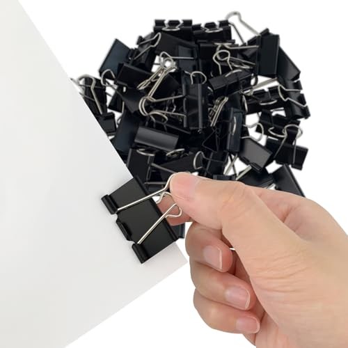 80Pcs Binder Clips, 1.25 inch(32mm), Paper Clamps Size for Office Medium