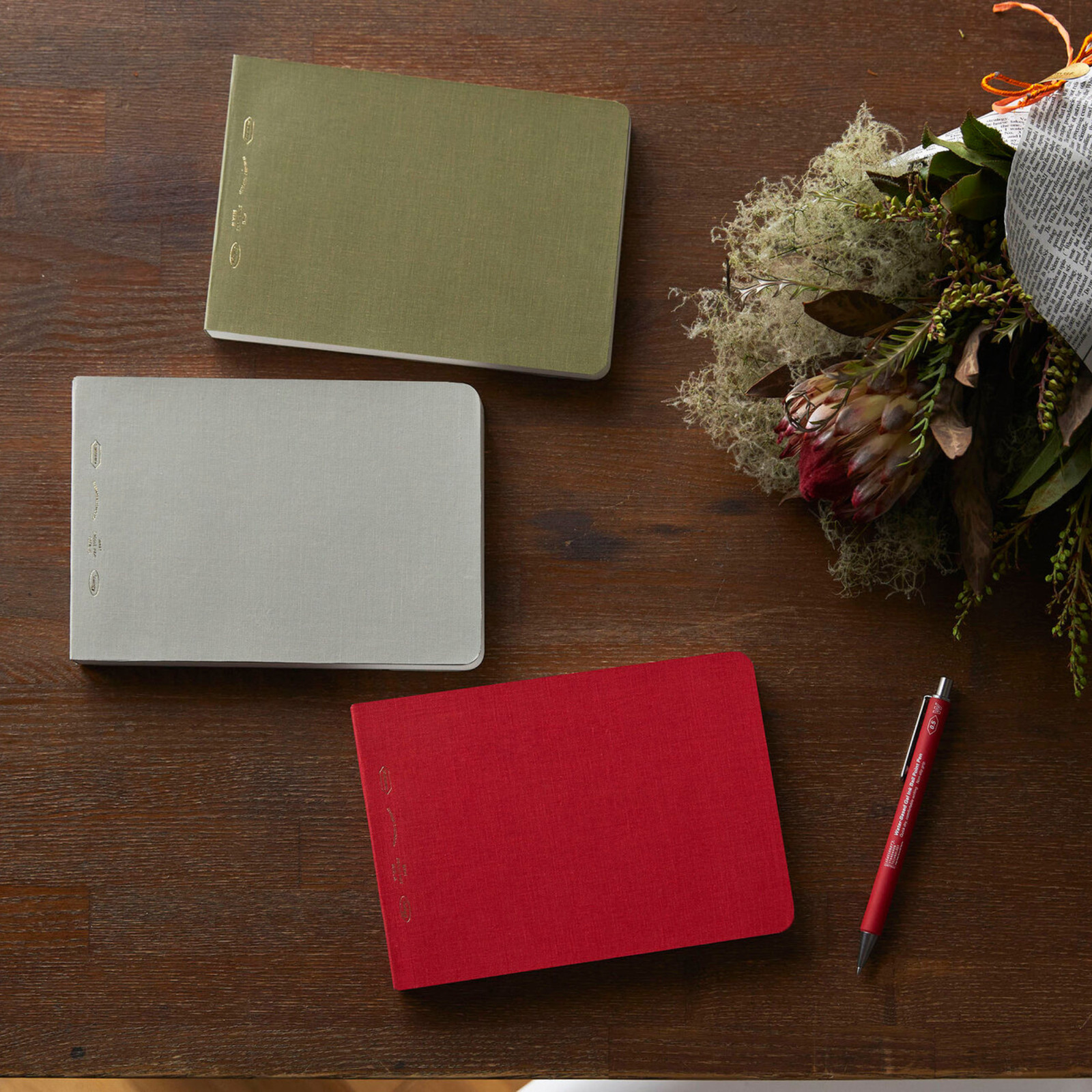 Stalogy Landscape Gridded Notebook: 7.2 in. x 5 in. (Red) *B6 half year notebook