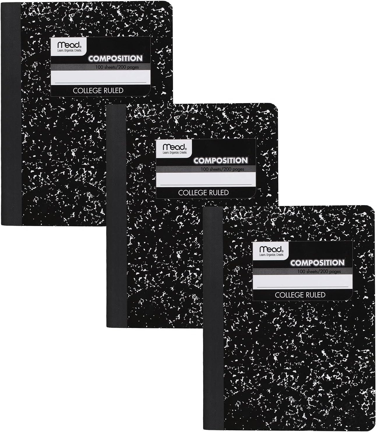 Composition Notebook, 3 Pack, College Ruled Paper, 7-1/2″ X 9-3/4″, 100 Sheets p