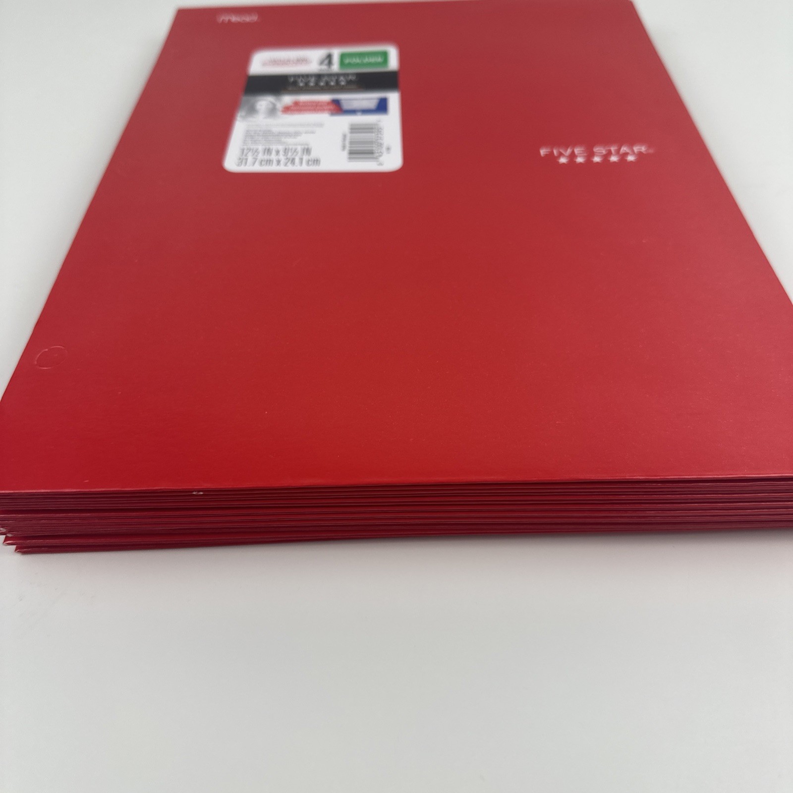 Mead Five Star 4 Pocket Paper Folder QTY 10 Red 3 Whole Punch