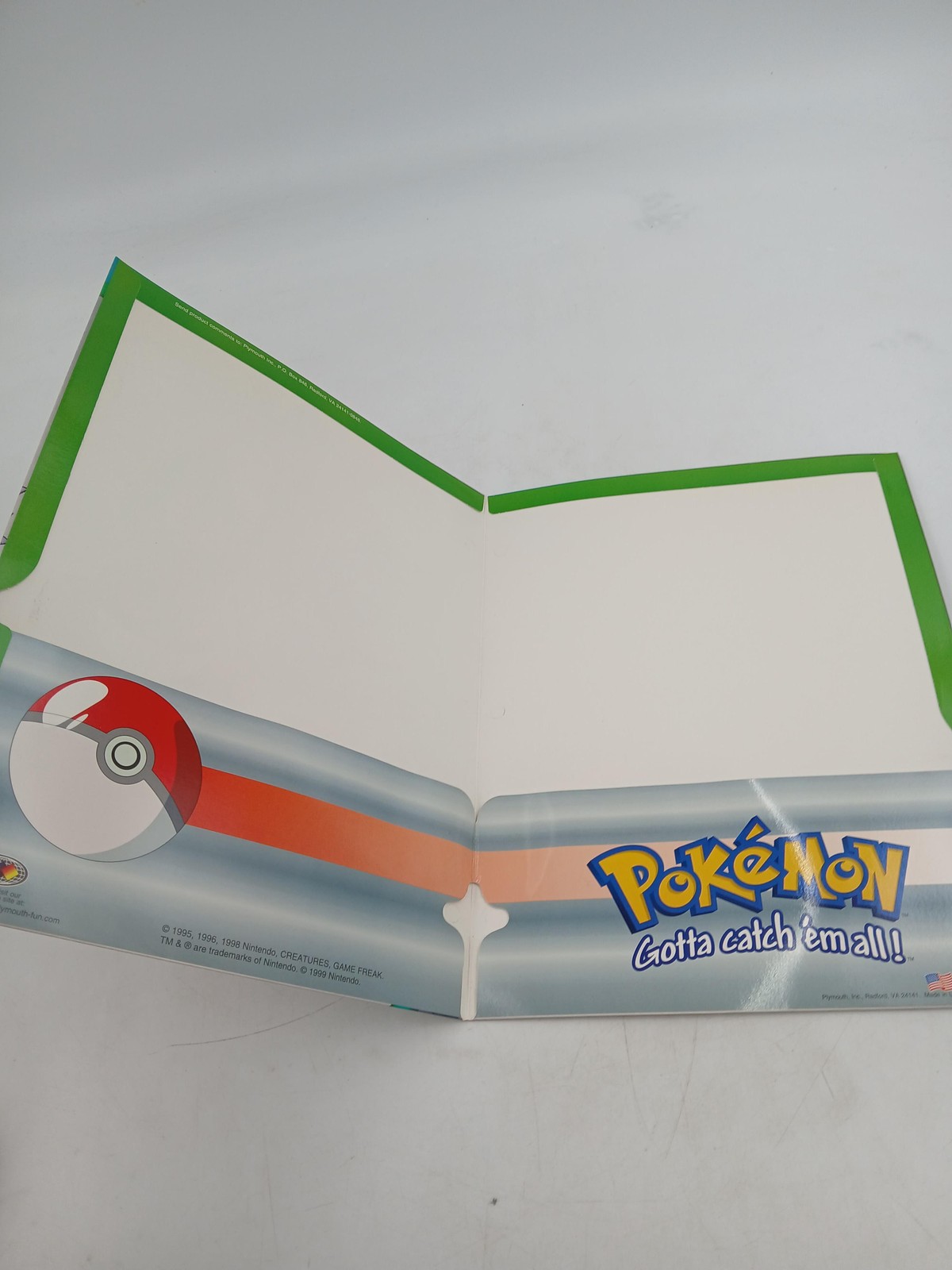 Vintage Pokemon Pocket Folder Gotta Catch Em Pikachu Blastoise Kids Multicolor