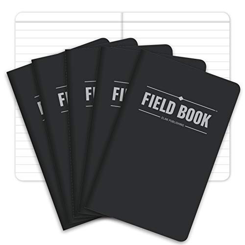 Field Notebook / Pocket Journal – 3.5″x5.5″ – Black – Lined Memo Book – LINED