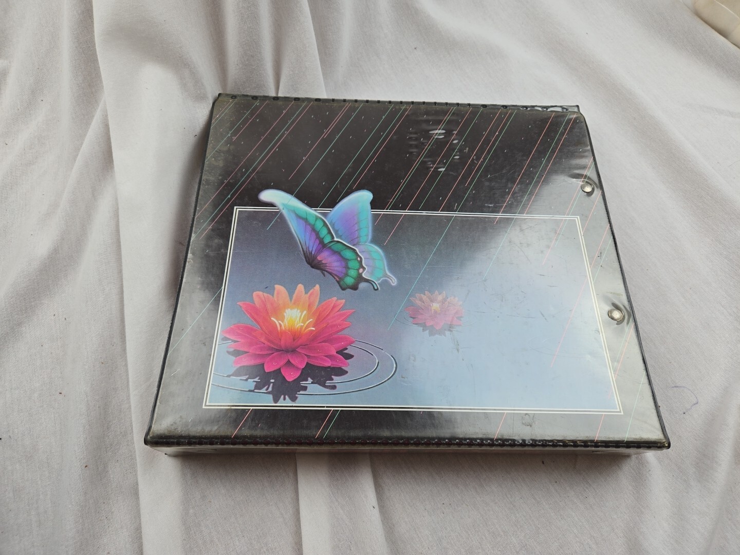 Vintage Mead Trapper Keeper Notebook Butterfly Water Lily 29096