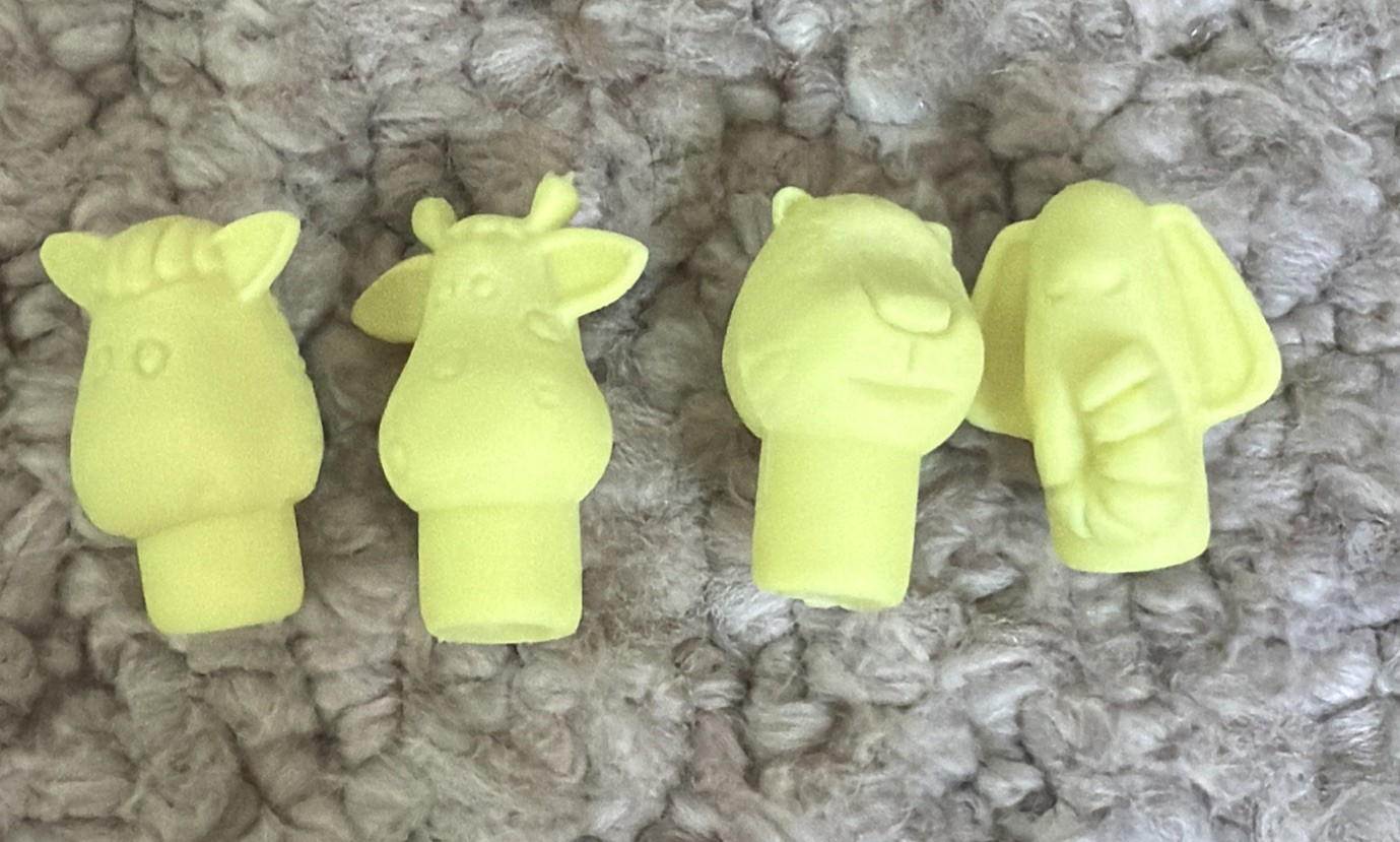 Animal Head Erasers Pencil Top Erasers Toy Chest Prize Teacher 44 piece