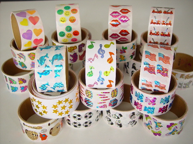 12 packages of Prismatic Teddy Bear Stickers, “Great 7” Sticker designs, PPZ6111