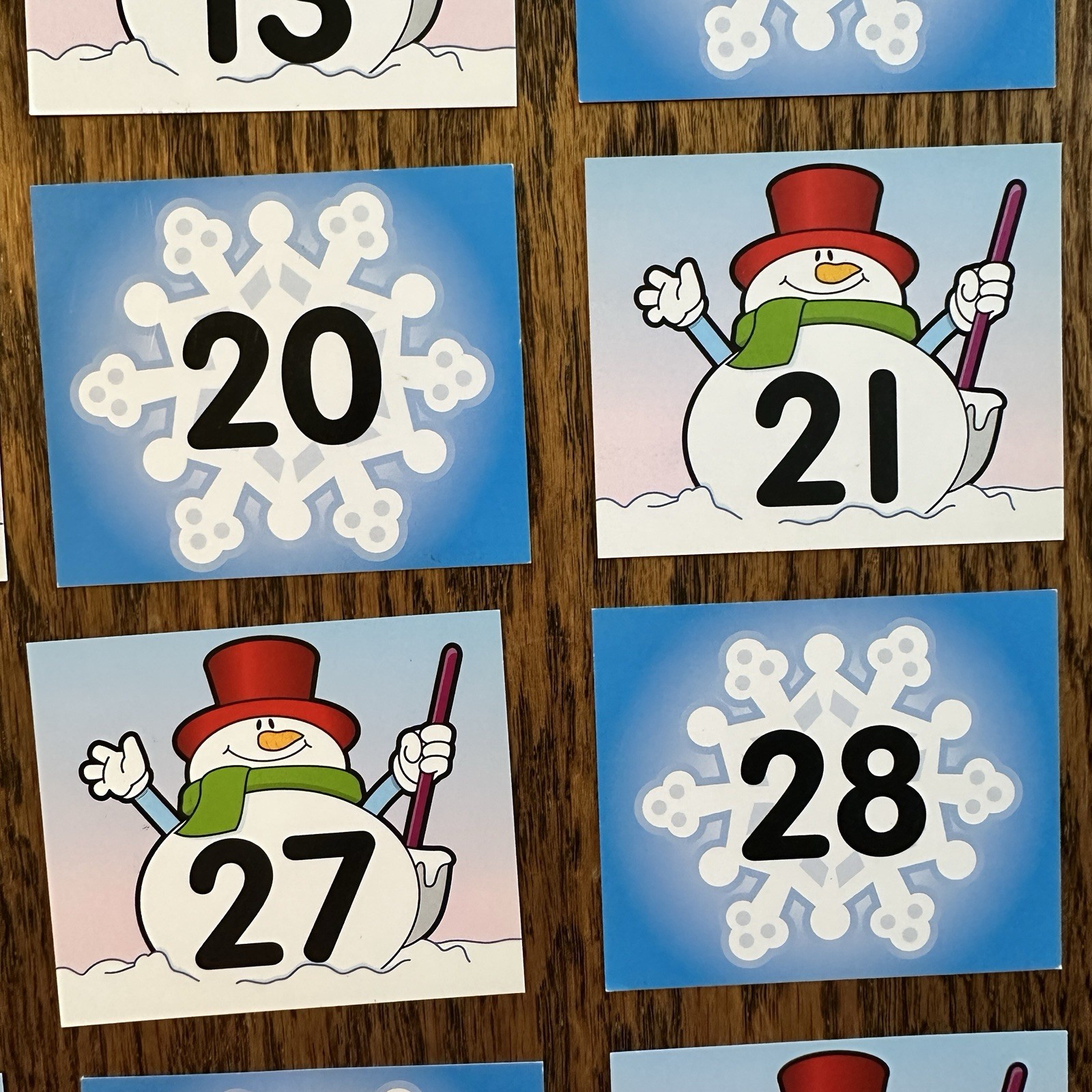 Vtg Carson Dellosa 90s Y2K Calendar Pieces Double Side Snowman Snowflake January