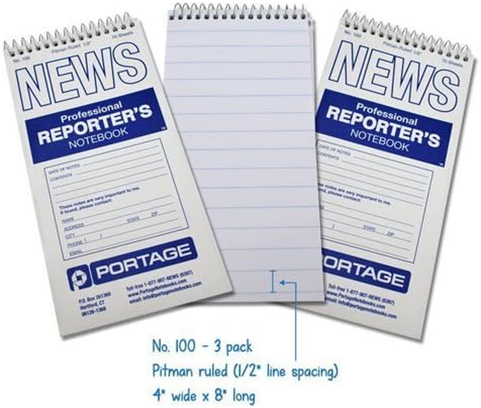 Reporter’S Notebook – Spiral Notebook, Notepad, Writing Pad for Professional Rep